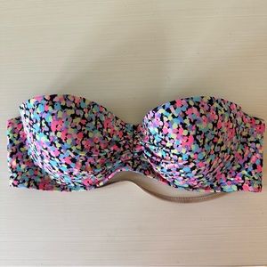 VS Black Multi Color Bandeau Bikini Top